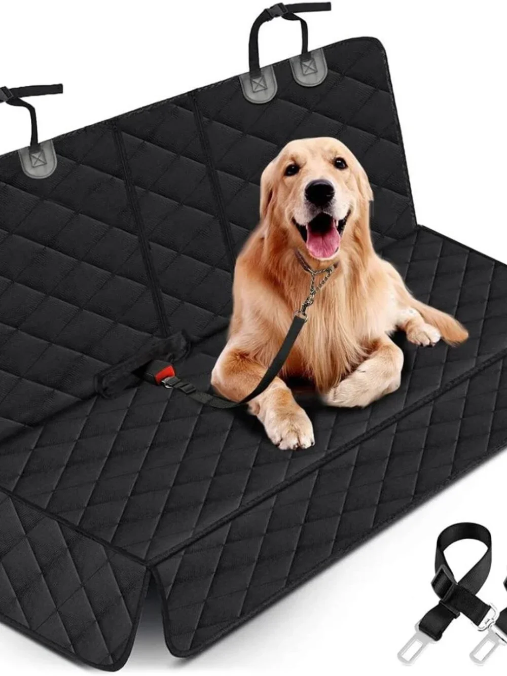 Waterproof Dog Car Seat Cover | Non-Slip Back Seat Protector | Black